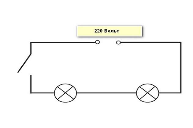 Схема параллельного подключения лампочек через выключатель