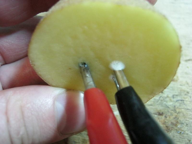 Как определить полярность проводов с помощью свежего картофеля