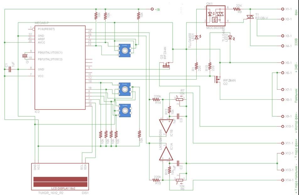 Схема самодельной паяльной станции на микроконтроллере Arduino UNO R 3
