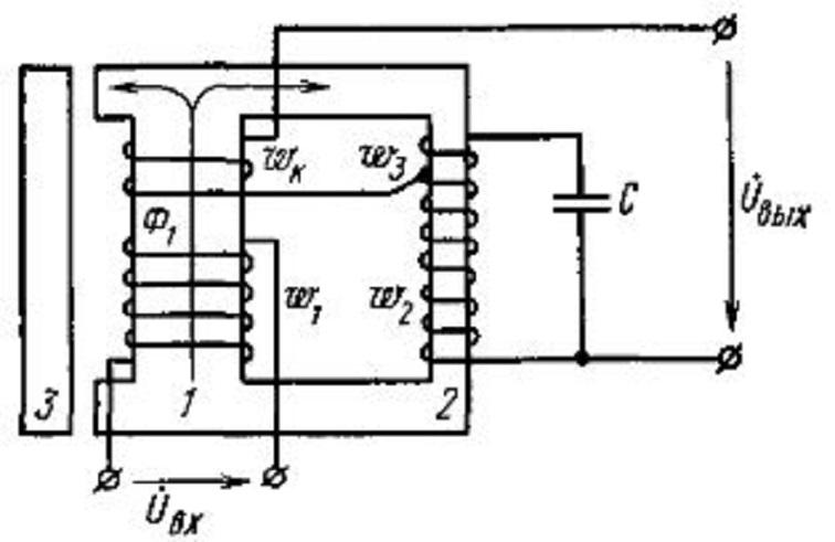 Схема расположения обмоток у электромагнитного стабилизатора