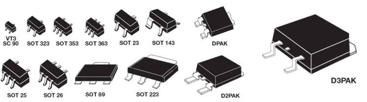 Корпуса транзисторов разных размеров