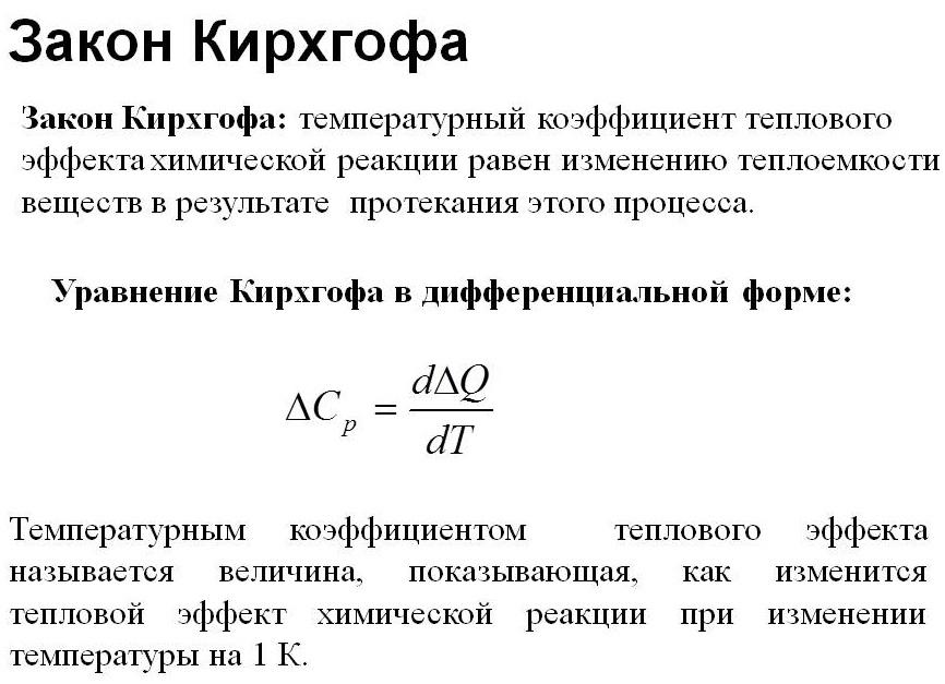 Теорема Кирхгофа для термодинамики